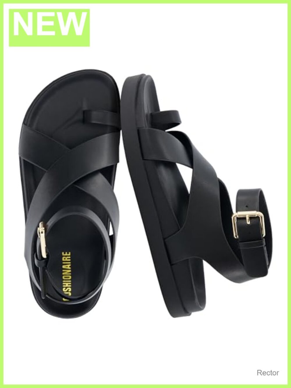 Womens Platform Sandals Adjustable Ankle Strap Faux Leather Vegan Comfortable